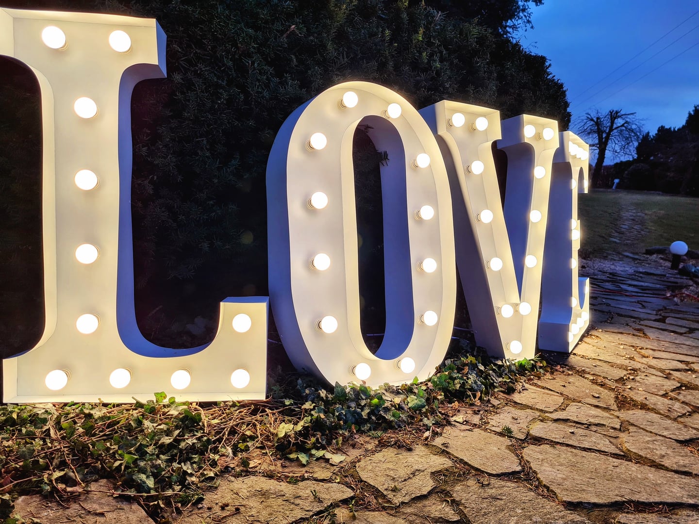 LOVE glowing letters