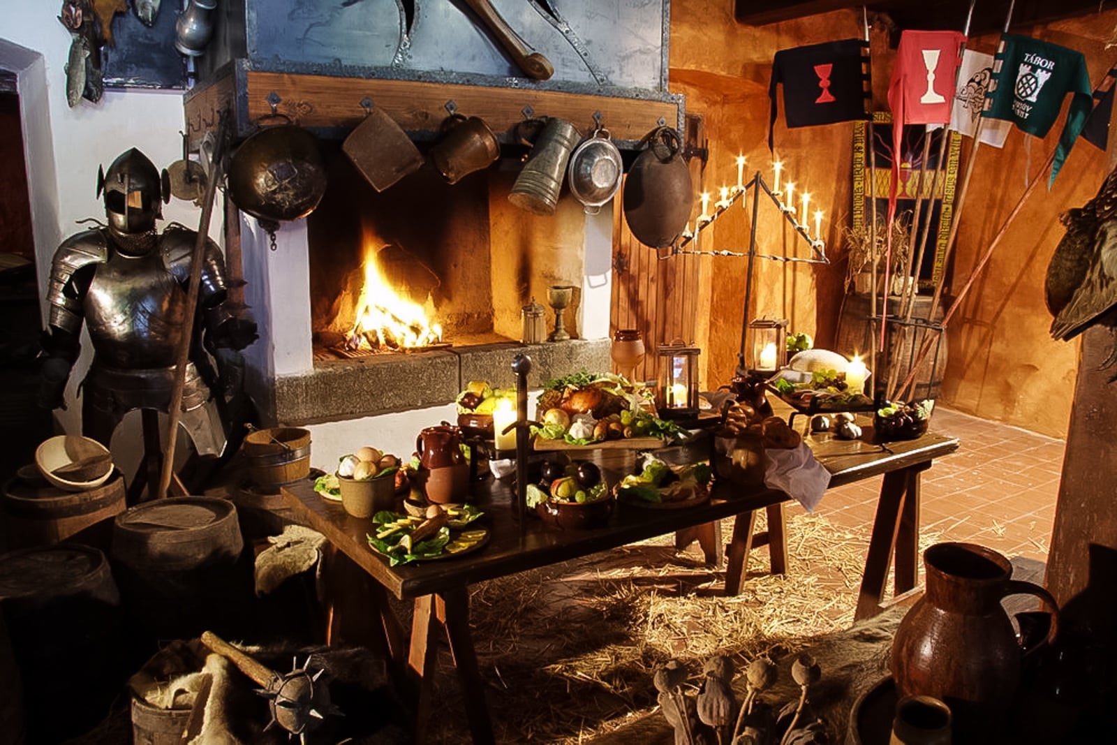 Historical wedding scene at Housův Mlýn