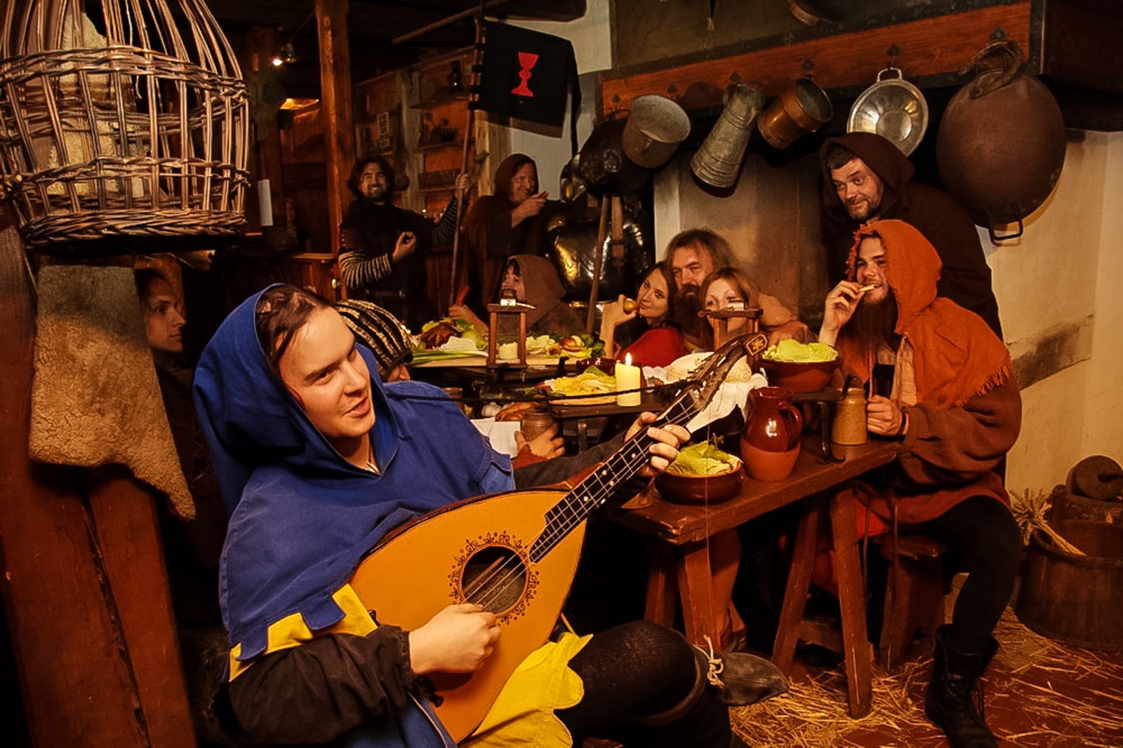 Historical wedding setup at Housův Mlýn