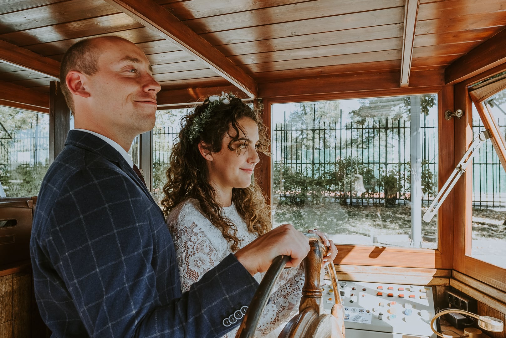 Wedding reception on a boat