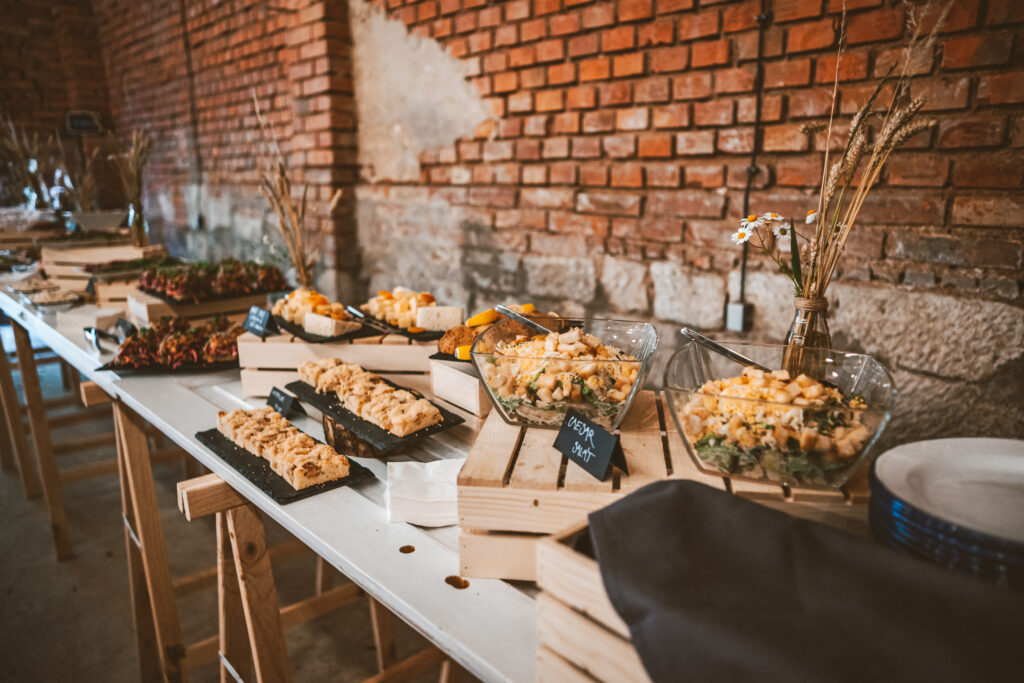 Catering table setup