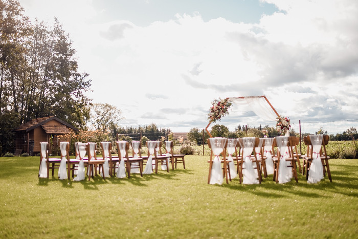 Wedding setup at Stodola Na Mlejně