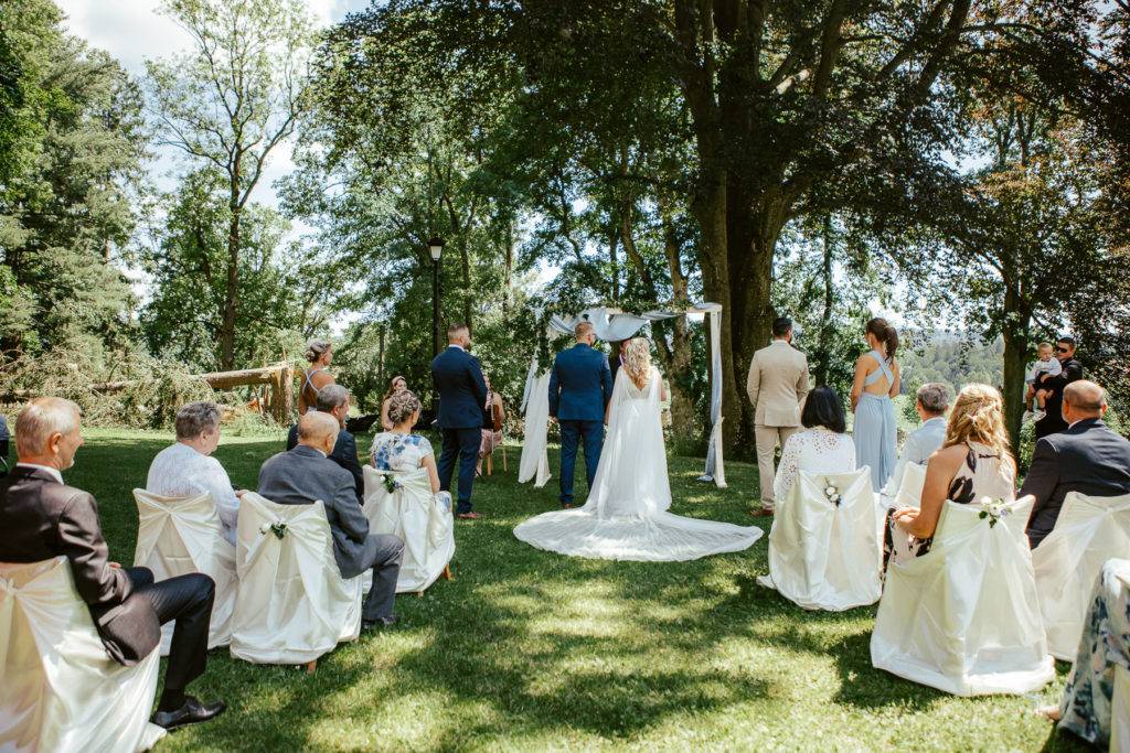 Wedding setup in garden