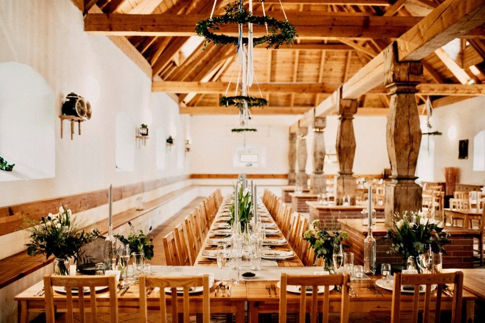 Wedding setup with historical carriages