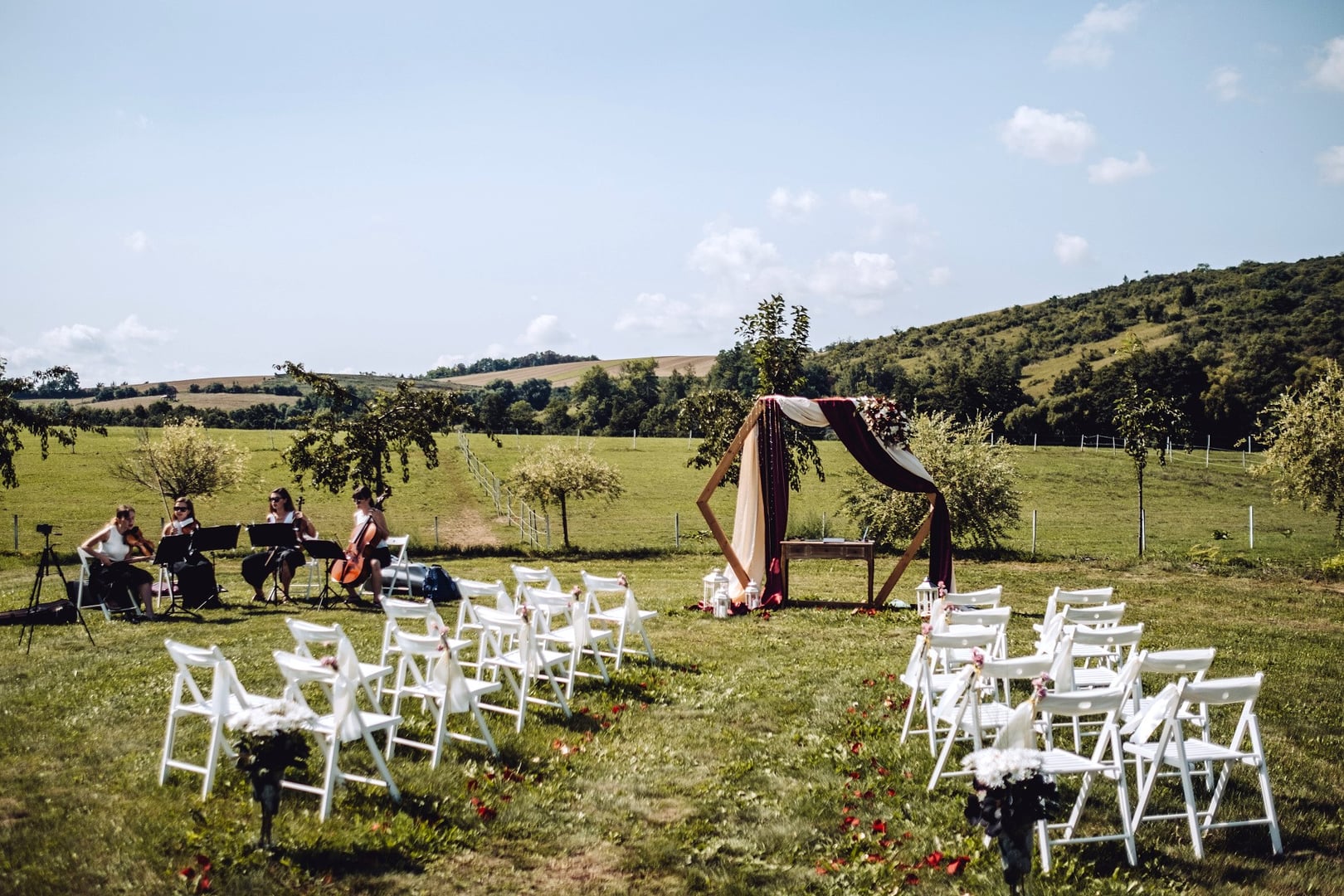 Wedding setup with decorations