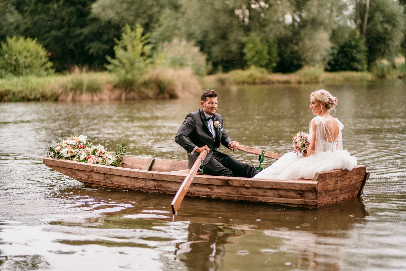 Venue exterior view with a boat