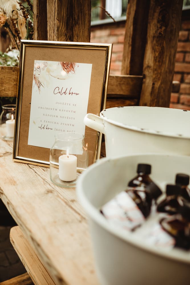 Nápojový lístek na svatbu