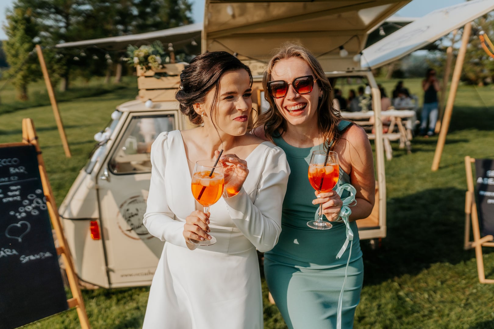 Prosecco van serving drinks