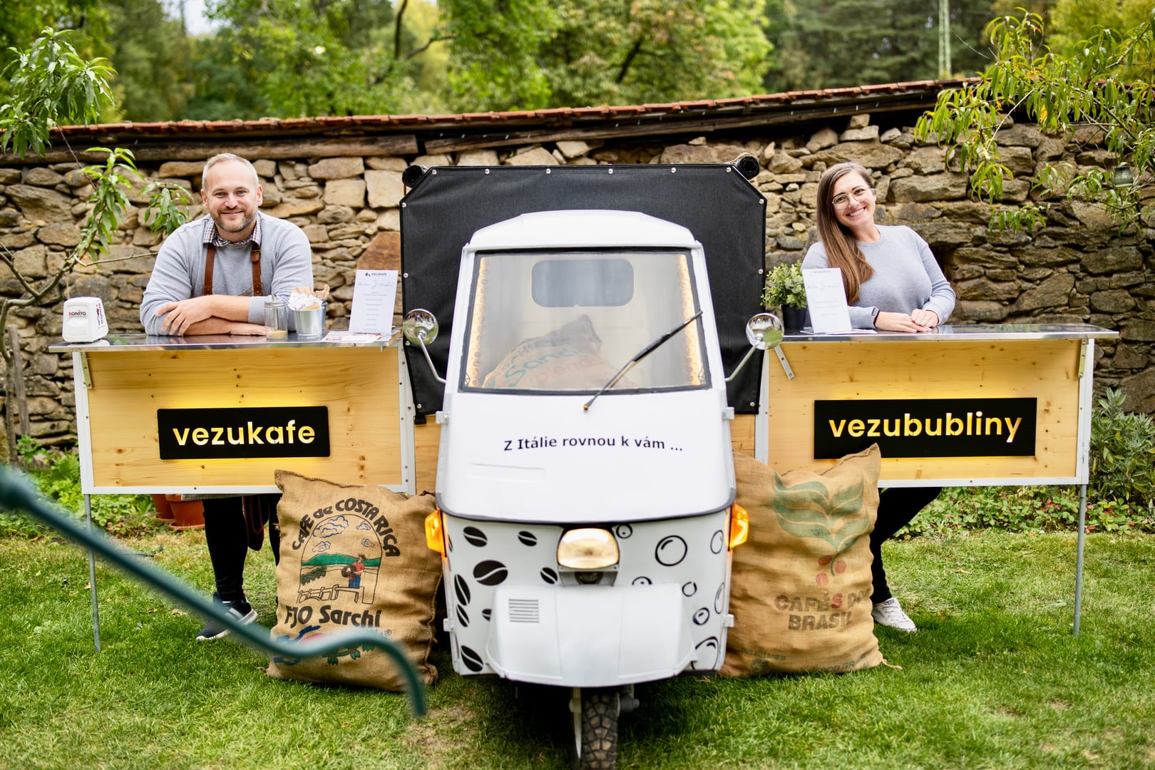 Prosecco van at a wedding