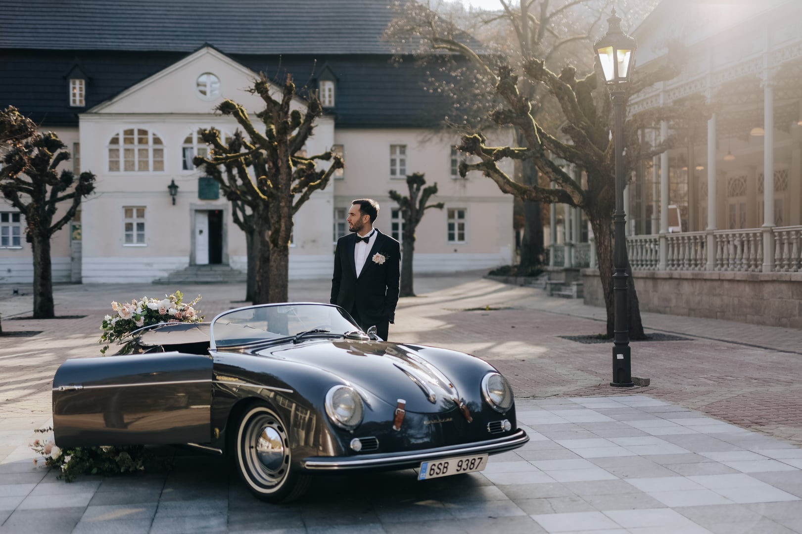 Venue exterior with Porsche