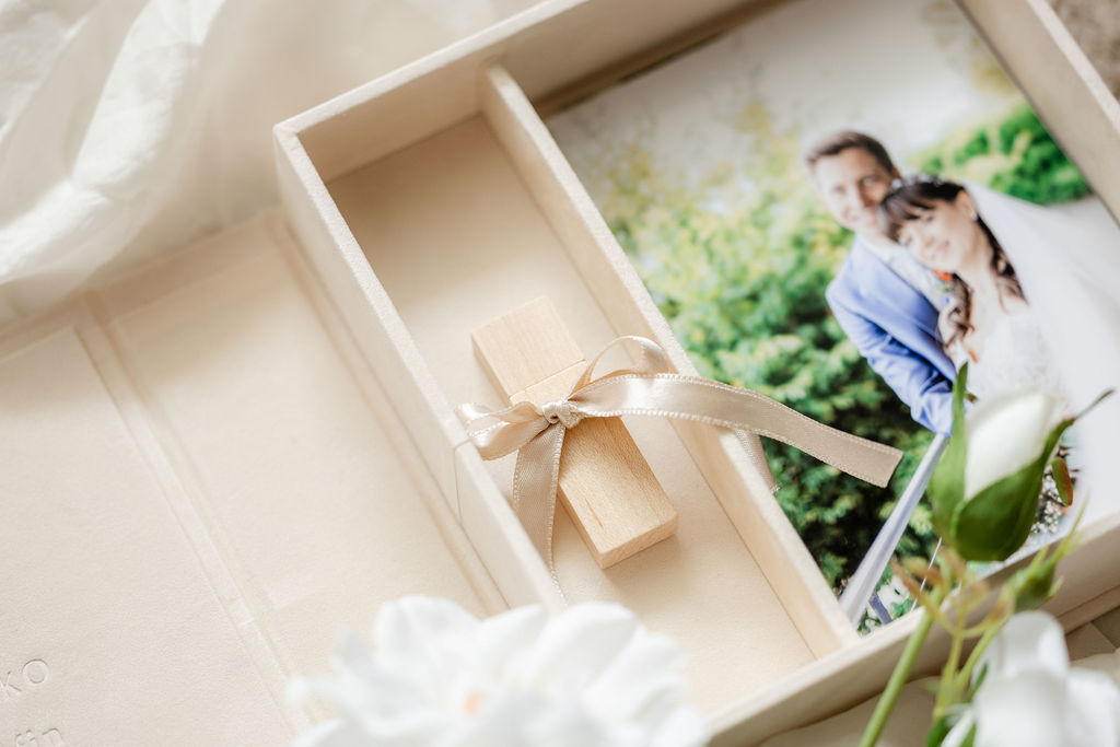 Gift boxes and photo USB