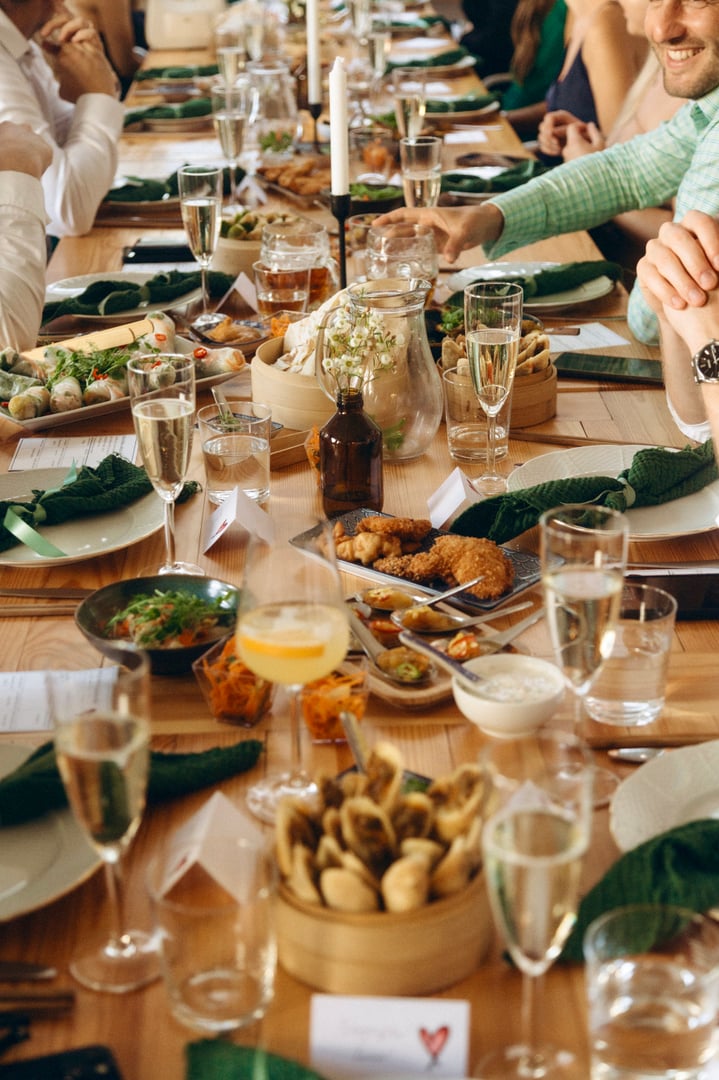 Wedding catering setup