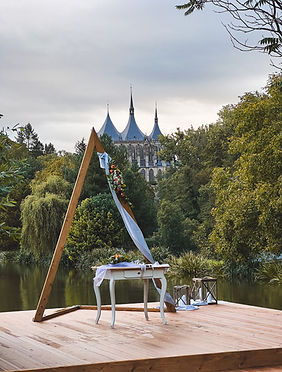 Wedding setup with decorations