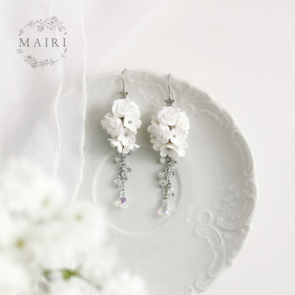 Mairi svatebni kvetinove nausnice Gema II