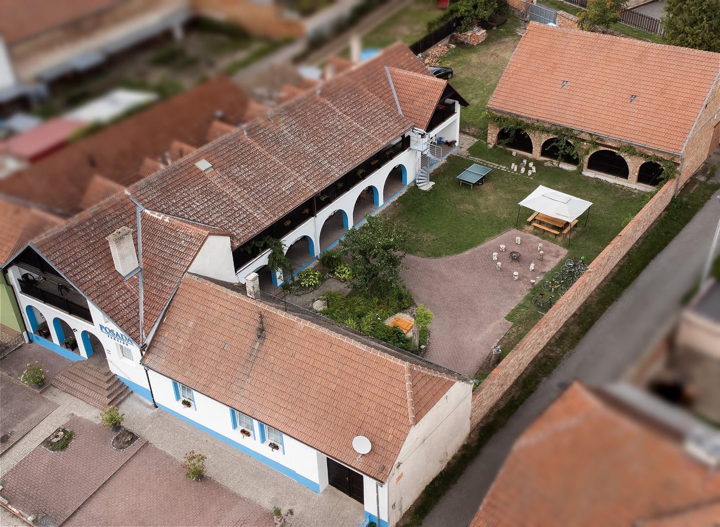 Aerial view of Penzion Posada Podivín