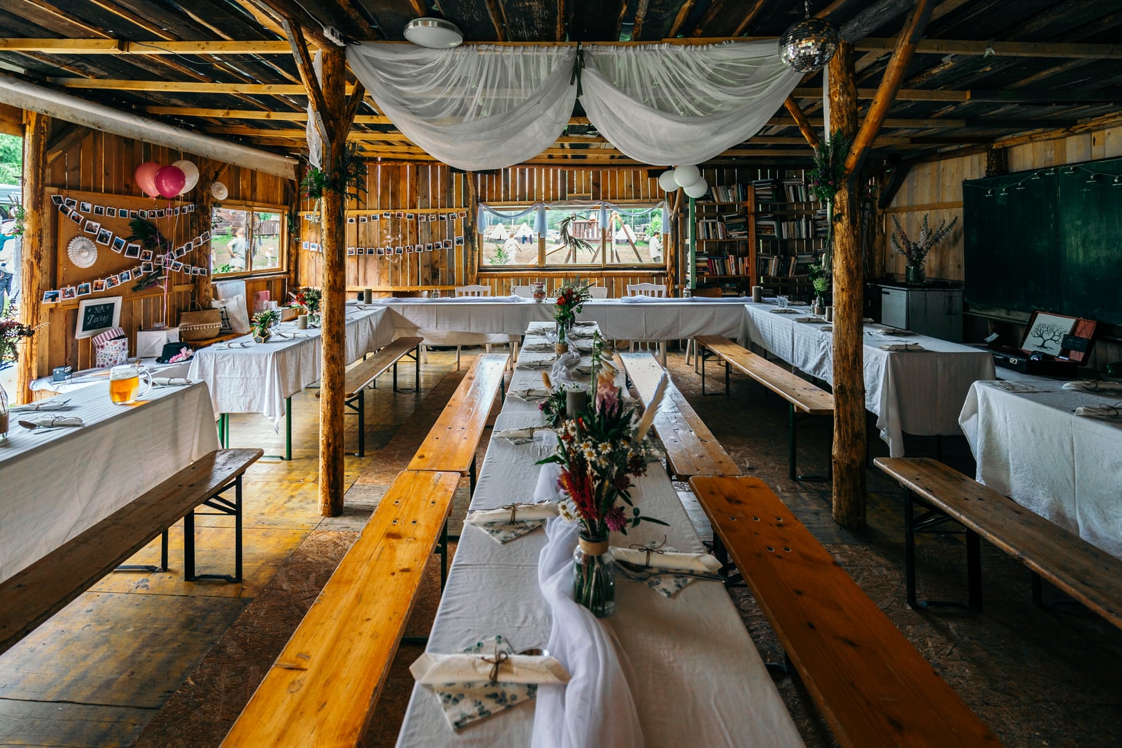 Wedding celebration at Camp Hutě